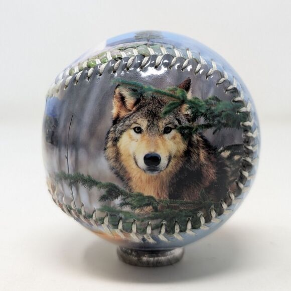 Yellowstone National Park Glossy Souvenir Collectible Baseball Wolf Buffalo - Picture 6 of 7